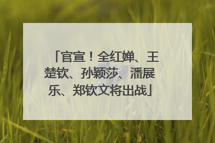 官宣！全红婵、王楚钦、孙颖莎、潘展乐、郑钦文将出战