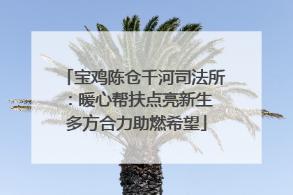 宝鸡陈仓千河司法所：暖心帮扶点亮新生 多方合力助燃希望