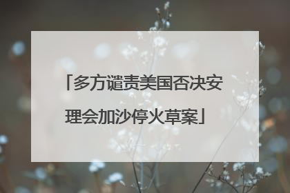 多方谴责美国否决安理会加沙停火草案