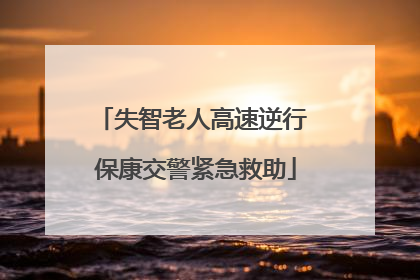 失智老人高速逆行 保康交警紧急救助