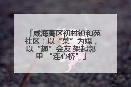 威海高区初村镇和苑社区：以“菜”为媒，以“趣”会友 架起邻里 “连心桥”