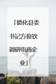 德化县委书记方俊钦调研电商企业