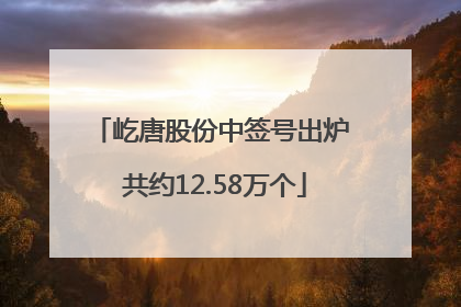 屹唐股份中签号出炉 共约12.58万个