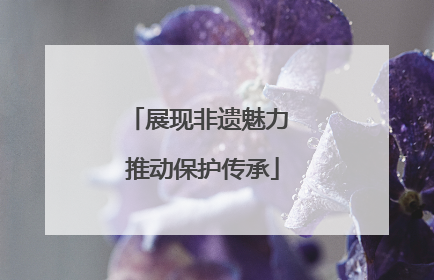 展现非遗魅力 推动保护传承