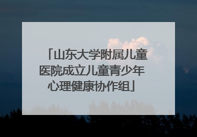 山东大学附属儿童医院成立儿童青少年心理健康协作组