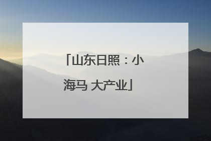 山东日照:小海马 大产业