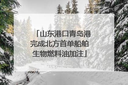山东港口青岛港完成北方首单船舶生物燃料油加注
