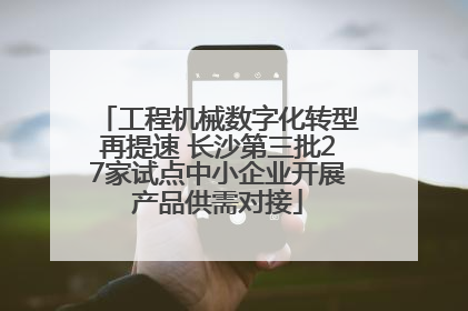 工程机械数字化转型再提速 长沙第三批27家试点中小企业开展产品供需对接