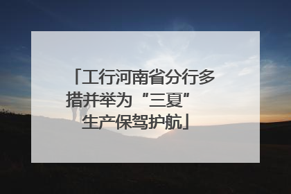 工行河南省分行多措并举为“三夏” 生产保驾护航