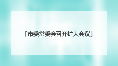 市委常委会召开扩大会议
