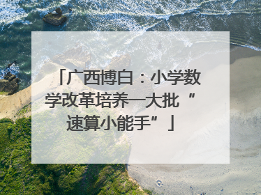 广西博白：小学数学改革培养一大批“速算小能手”