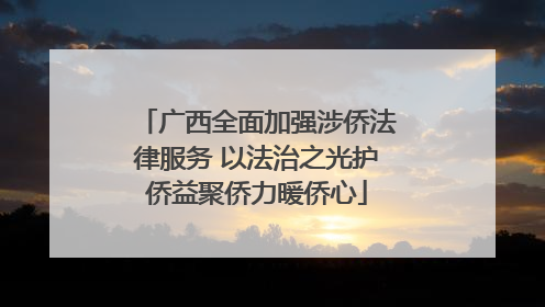 广西全面加强涉侨法律服务 以法治之光护侨益聚侨力暖侨心