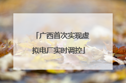 广西首次实现虚拟电厂实时调控