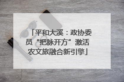 平和大溪：政协委员“把脉开方”激活农文旅融合新引擎