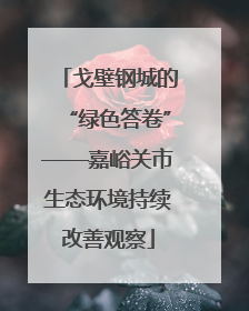 戈壁钢城的“绿色答卷”——嘉峪关市生态环境持续改善观察