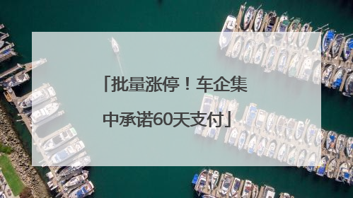 批量涨停！车企集中承诺60天支付