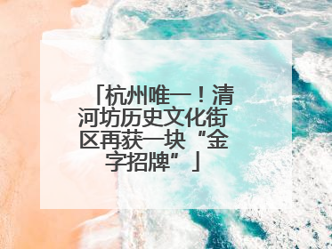 杭州唯一！清河坊历史文化街区再获一块“金字招牌”