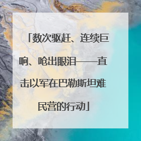 数次驱赶、连续巨响、呛出眼泪——直击以军在巴勒斯坦难民营的行动