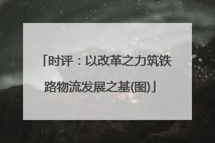 时评：以改革之力筑铁路物流发展之基(图)