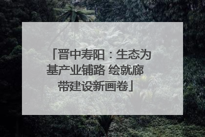 晋中寿阳：生态为基产业铺路 绘就廊带建设新画卷