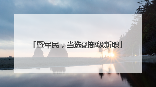 暨军民，当选副部级新职