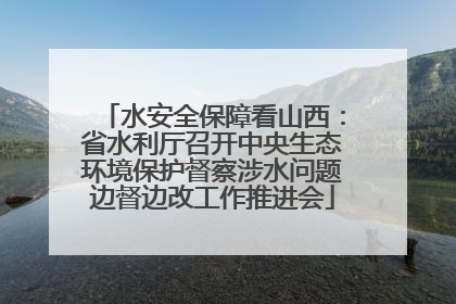 水安全保障看山西：省水利厅召开中央生态环境保护督察涉水问题边督边改工作推进会