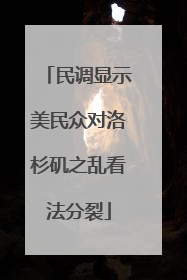 民调显示美民众对洛杉矶之乱看法分裂