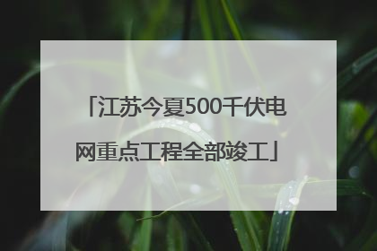 江苏今夏500千伏电网重点工程全部竣工