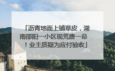 沥青地面上铺草皮，湖南邵阳一小区现荒唐一幕！业主质疑为应付验收