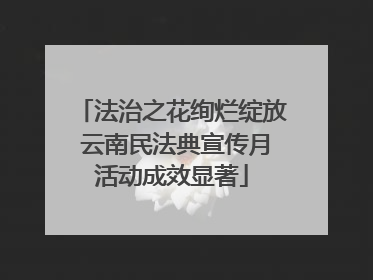 法治之花绚烂绽放 云南民法典宣传月活动成效显著