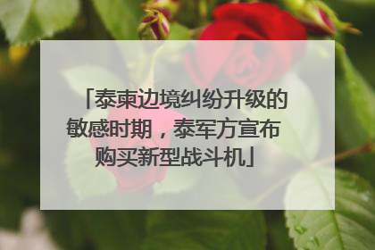 泰柬边境纠纷升级的敏感时期，泰军方宣布购买新型战斗机