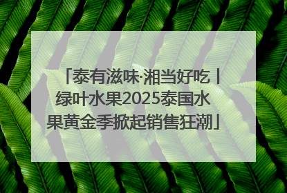 泰有滋味·湘当好吃丨绿叶水果2025泰国水果黄金季掀起销售狂潮
