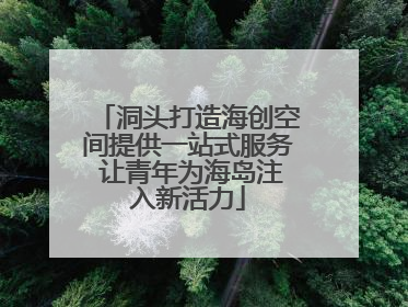 洞头打造海创空间提供一站式服务 让青年为海岛注入新活力