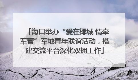 海口举办“爱在椰城 情牵军营”军地青年联谊活动，搭建交流平台深化双拥工作