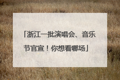 浙江一批演唱会、音乐节官宣！你想看哪场