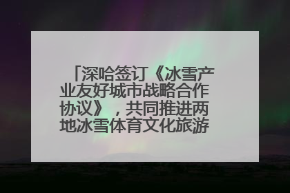 深哈签订《冰雪产业友好城市战略合作协议》，共同推进两地冰雪体育文化旅游高质量发展
