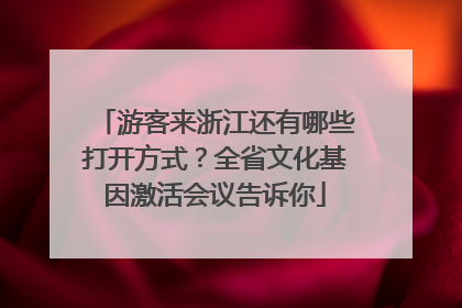 游客来浙江还有哪些打开方式？全省文化基因激活会议告诉你