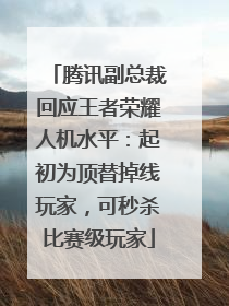腾讯副总裁回应王者荣耀人机水平：起初为顶替掉线玩家，可秒杀比赛级玩家