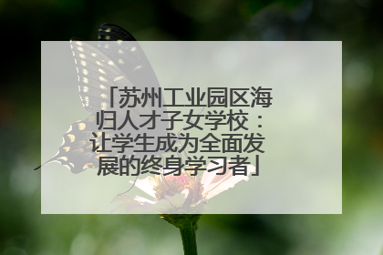 苏州工业园区海归人才子女学校：让学生成为全面发展的终身学习者