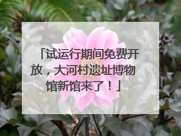 试运行期间免费开放，大河村遗址博物馆新馆来了！