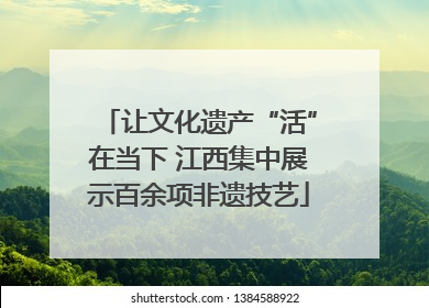 让文化遗产“活”在当下 江西集中展示百余项非遗技艺