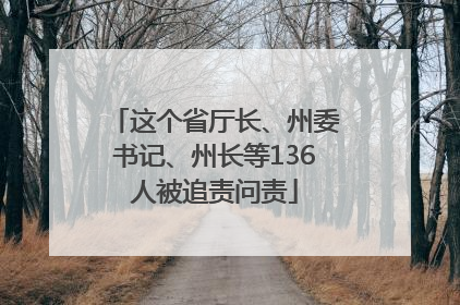 这个省厅长、州委书记、州长等136人被追责问责