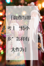 调查与思考丨“特小乡”怎样有大作为