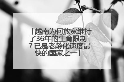 越南为何放宽维持了36年的生育限制？已是老龄化速度最快的国家之一