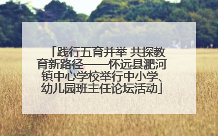 践行五育并举 共探教育新路径——怀远县淝河镇中心学校举行中小学、幼儿园班主任论坛活动