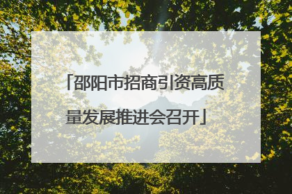 邵阳市招商引资高质量发展推进会召开