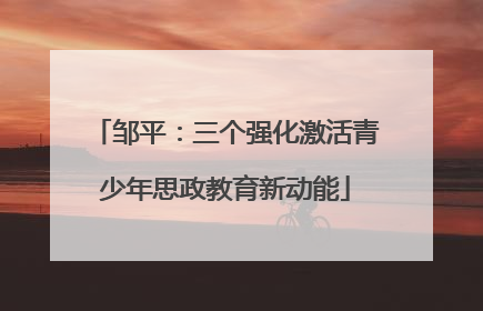 邹平：三个强化激活青少年思政教育新动能