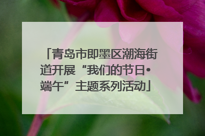 青岛市即墨区潮海街道开展“我们的节日•端午”主题系列活动
