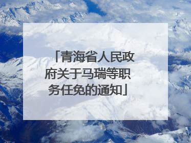 青海省人民政府关于马瑞等职务任免的通知