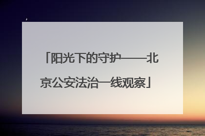 阳光下的守护——北京公安法治一线观察